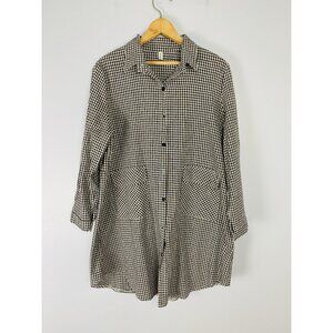 Misslook Gingham Shirt Dress Tunic Womens Size XXL Black White Checked